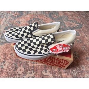 NEW Vans Classic Slip-On Checkerboard Black White Sneakers Mens 5 Womens 6.5